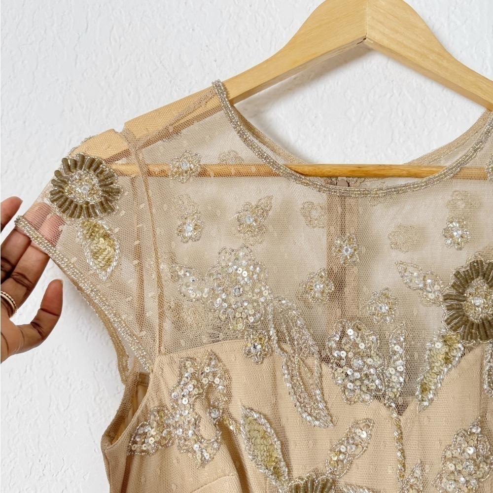 AIDAN MATTOX Floral Bead-Embroidered Gown - Picture 5 of 9